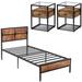 Trent Austin Design® Altenburg Platform 3 Piece Bedroom Set Wood/Metal in Black/Brown | 39.4 H x 55.9 W x 77.8 D in | Wayfair