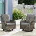 Red Barrel Studio® Schutt Outdoor Wicker Rattan Swivel Rocking Patio Club Accent Chairs w/ Cushions in Gray/Brown | 35 H x 30.7 W x 33 D in | Wayfair