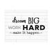 Trinx Dream Big by Marcee Duggar - Wrapped Canvas Textual Art Metal in Black/White | 24 H x 32 W x 2 D in | Wayfair