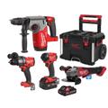 Pack 4 outils 18V M18 FUEL (FPD3-502X+FHX-552X+ONEFSAG125XB-OX+FID3-502X) + 2 batteries 5.5Ah + 1 batterie 3Ah + chargeur + Packout - MILWAUKEE TOOL - 4933493334