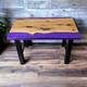 Oak & Epoxy Resin Side Table | End Table | Coffee Table | Purple.