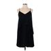 White House Black Market Casual Dress - Mini V Neck Sleeveless: Black Solid Dresses - Women's Size 0