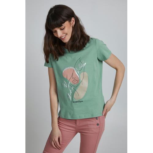 „Print-Shirt FRANSA „“Fransa FRFEFRESH 1 T-Shirt – 20610304″“ Gr. m, grün (malachite green mix) Damen Shirts Jersey“