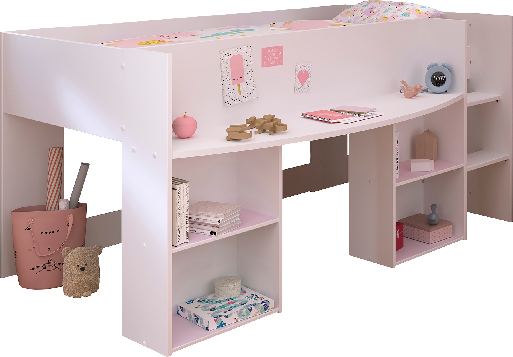 Kinderbett PARISOT "Pirouette 1", weiß, B:132cm H:104cm L:205cm, Betten Image