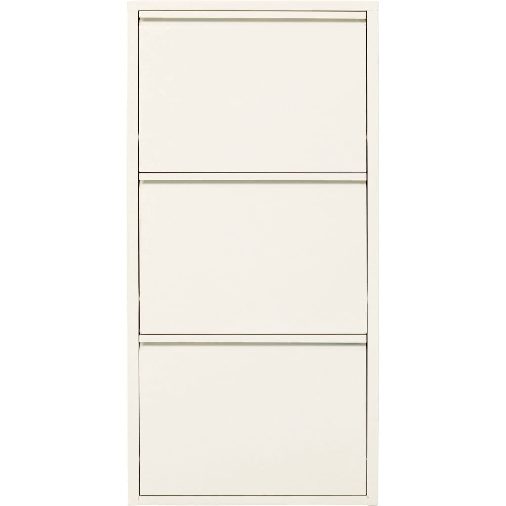 Casier à chaussures 3 tiroirs en acier crème