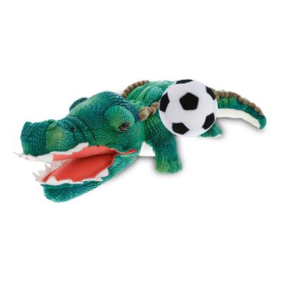 DolliBu Soft Green Alligator Stuffed Animal with Soccer Ball Plush - 24 inches