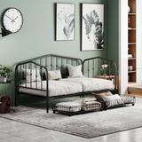 Twin Size Metal Daybed with 2 Drawers