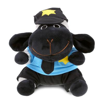 DolliBu Black Nose Sheep Police Officer Plush with Uniform and Cap - 6 inches