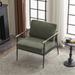 Mid Century Lounge Chair Reading Armchair Chenille Fabric Sofa Chair, Living Room Accent Chair Dining Chairs, Green