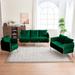 Velvet Handmade Woven Sofa Set w/ Metal Frame & Removable Seat Cushion