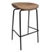 LeisureMod Servos Barstool with Faux Leather Seat and Iron Frame