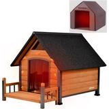 Outdoor Dog House with Insulated Liner - Brown