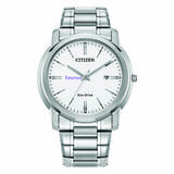 Men's Citizen Watch Silver Emerson College Lions Eco-Drive White Dial Stainless Steel