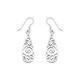 Silver Cut Out Teardrop Hook Wire Earrings - 38mm drop - F0565