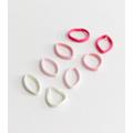 8 Pack Pink Towelling Hair Bands New Look
