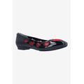 Wide Width Women's True Love Casual Flat by J. Renee in Black Red (Size 11 W)