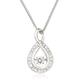 Beaverbrooks Women's Dance 9ct White Gold Diamond Pendant, Colour I Clarity I1, Carat 0.40ct