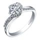 Maple Leaf Diamonds Women's Wind's Embrace 18ct White Gold Diamond Solitaire Ring, Diamond Carat 0.4 Colour G, Clarity SI1, Ring Size I