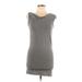 Three Dots Casual Dress - Mini Cowl Neck Sleeveless: Gray Print Dresses - Women's Size Large