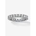 Women's 2 Tcw Round Cubic Zirconia Eternity Band In .925 Sterling Silver by PalmBeach Jewelry in Silver (Size 5)