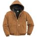 CARHARTT J140-BRN SML REG Men's Brown Cotton Hooded Duck Jacket size S