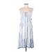 En Creme Casual Dress - Midi Square Sleeveless: Blue Print Dresses - Women's Size Medium