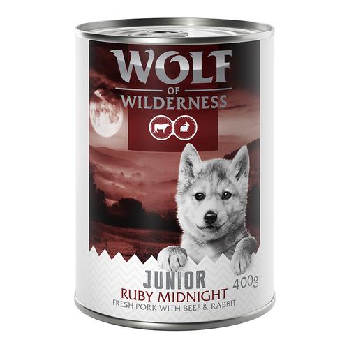 Wolf of Wilderness Junior - mit frischem rotem Fleisch 6 x 400 g Ruby Midnight