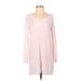 Victoria's Secret Casual Dress - Shift Scoop Neck Long sleeves: Pink Print Dresses - Women's Size X-Small