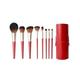 Brush Sets 10 Pieces Makeup Brush Set Suitable for Foundation Eyeshadow Brush Set Red Wooden Handle Beauty Brush