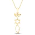 AFFY Messianic Seal Pendant Necklace in 14k Gold Over Sterling Silver