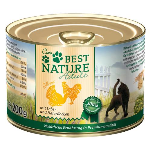 12x 200g Best Nature Cat Adult Gefluegel & Leber Katzenfutter nass