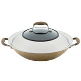 Anolon Advanced Home Hard Anodized Nonstick Wok w/ Side Handles & Lid, 14 Inch Non Stick/Aluminum in Gray | 14 W in | Wayfair 84650