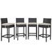 Modway Convene 4 - Person Seating Group w/ Cushions Metal in Black | 39.5 H x 70 W x 21 D in | Outdoor Furniture | Wayfair EEI-2218-EXP-BEI-SET