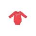 Carter's Long Sleeve Onesie: Red Print Bottoms - Size 9 Month