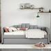 Latitude Run® Sylvain Twin Daybed w/ Trundle, LED Strips & USB Ports Upholstered/Velvet in Gray | 34.3 H x 40.1 W x 80.7 D in | Wayfair