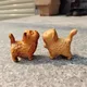 Ornements de chaton en bois sculptés à la main figurines miniatures d'animaux chat en bois