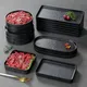 Assiette noire en mélamine casseroles à sushi épaisses plats en porcelaine 216.239.