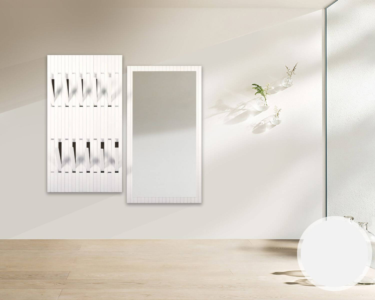 BlackWood »Piaforte weiss« Massivholz Design-Garderobe Garderobe / Weiss lackiert / 62,5 cm Image