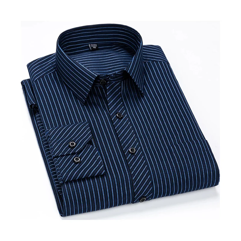 8XL 7XL camicia a maniche lunghe da uomo taglie forti camicia da uomo Casual Casual Slim Fit camicia da uomo sociale a righe