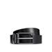Reversible Leather Belt With Pin And Plaque Buckles