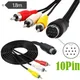 S-Video Cable Mini DIN 10 Pin Male To 3 RCA Male Video Cable AV Cable S Terminal 10 Pin To 3 RCA