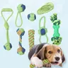 9pcs Pet Dog Bite Rope Toy denti Grinding Ball gatti cani per alleviare la noia pulizia dei denti