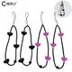 1pcs Black Heart Phone Charm Straps Acrylic Beaded Cell Phone Chains Handy Wristlet String Lanyard