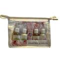 Crabtree & Evelyn Hand Therapy Travel Set w/ Zipper Carry Case (Rosewater Hand Therapy Bath & Shower Gel and Body Lotion - Sweet Almond Oil Bath & Shower Gel and Body Lotion)