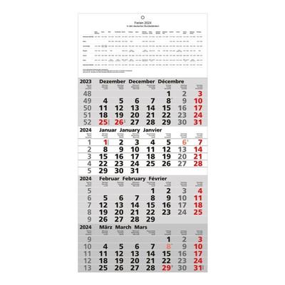 4-Monats-Wandkalender »2024« schwarz, OTTO Office, 30x60 cm