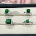 Cellacity Klassische smaragd edelsteine frauen silber ring 925 sterling silber weibliche finger