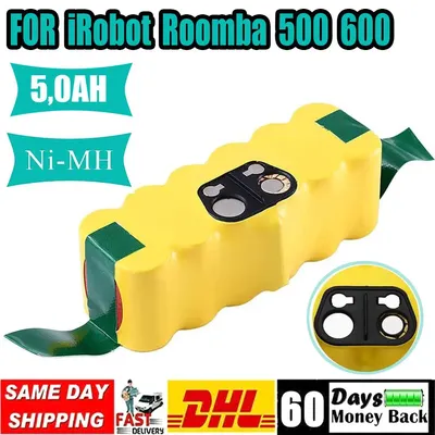 14,4 V 5000 mAh Ni-MH Akku für iRobot Roomba 500 510 530 550 560 600 760 610 770 620 630 570 580 550 Image