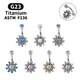 G23 Titanium Belly Button Ring Inlaid CZ Opal Multicolor Belly Button Perforated Body Jewelry