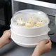 Multi-Layer Round Microwave Oven Steamer for Dumplings Plastic Food Tray Rice Cooker Steaming Grid