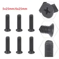 6Pcs/set Fixing Screw M5/M6 25mm Left Hand Thread For UNF Drill Chuck Shank Adapter Metal Shank